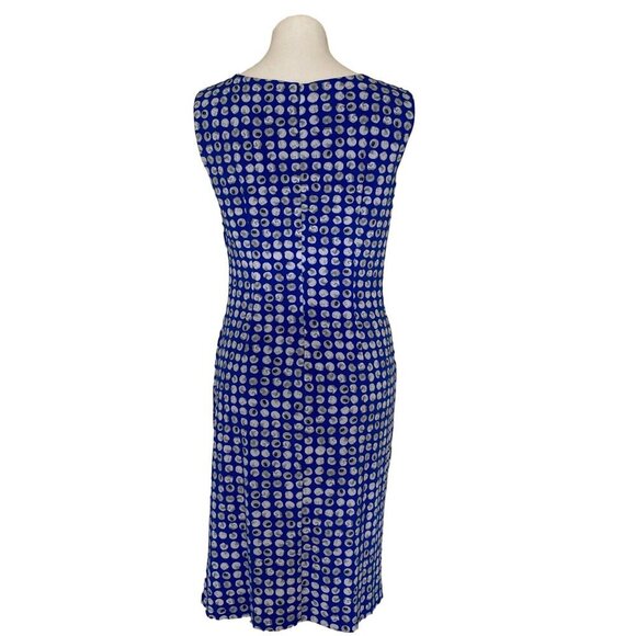 Adrianna Papell Front Twisted Ruched Sheath Dress, Blue Multi Women’s Size 10 - Picture 5 of 10